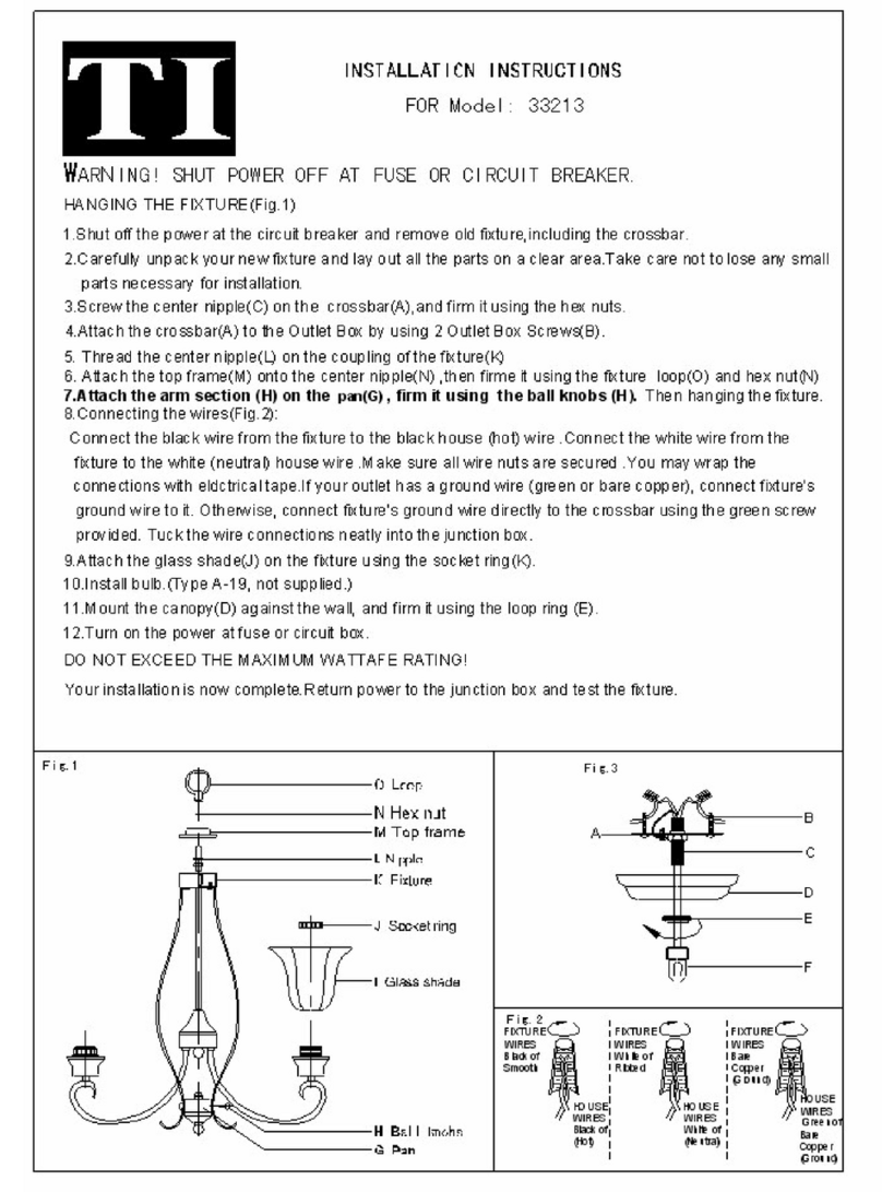 Triarch Indoor Lighting 33213 installation instructions