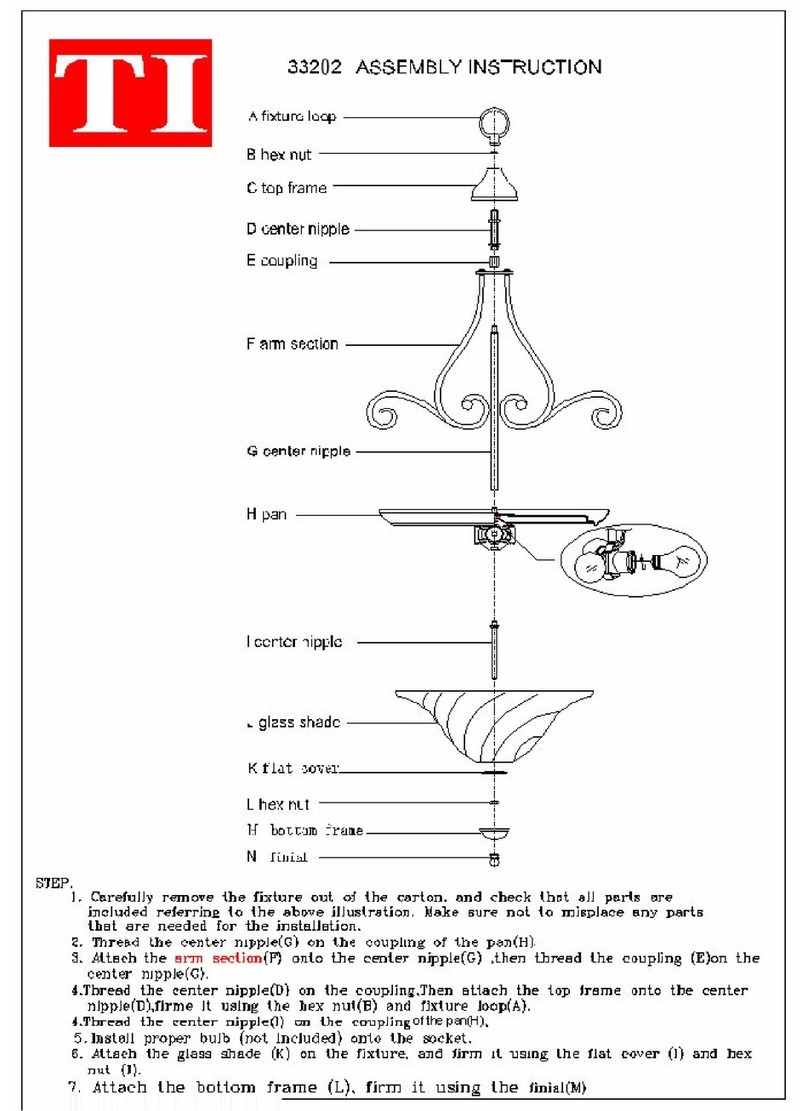 Triarch Indoor Lighting 33202 User manual Triarch Indoor Lighting 33202 User manual