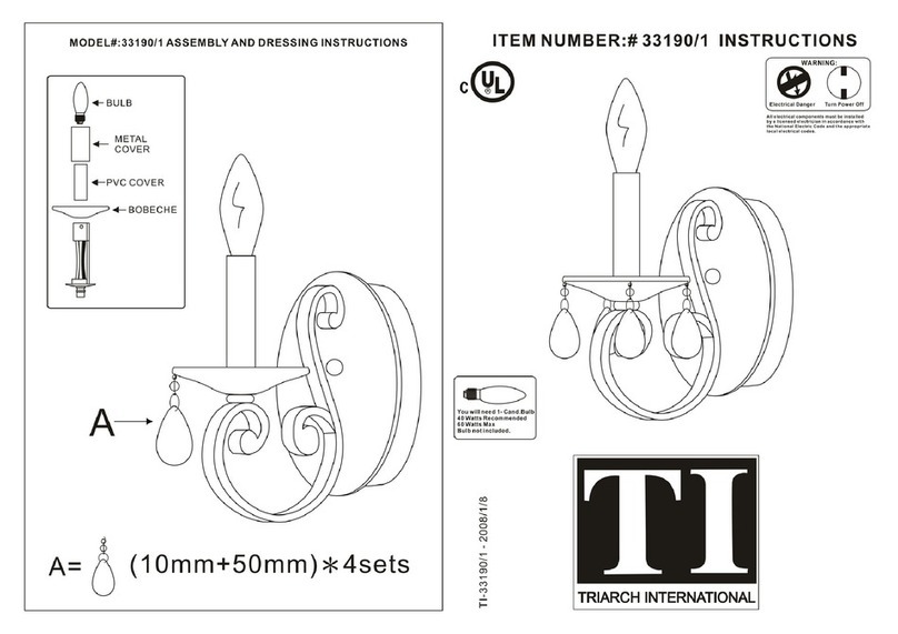 Triarch Indoor Lighting 33190/1 instructions