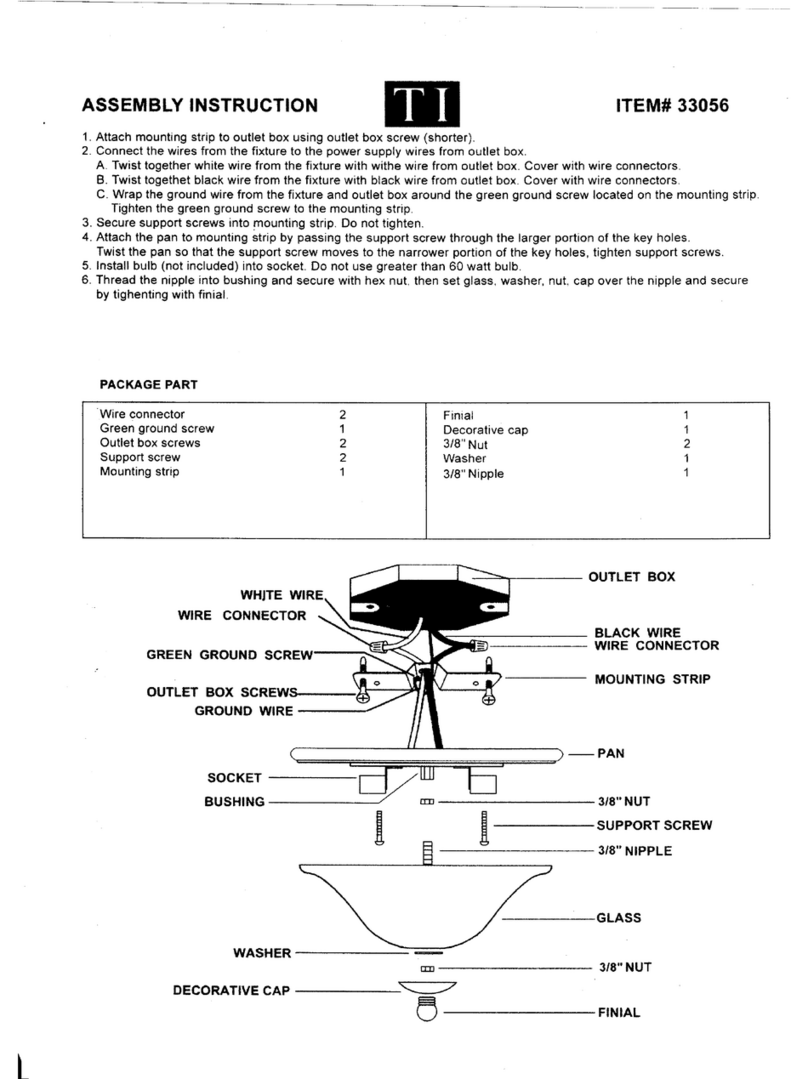 Triarch Indoor Lighting 33056 User manual Triarch Indoor Lighting 33056 User manual
