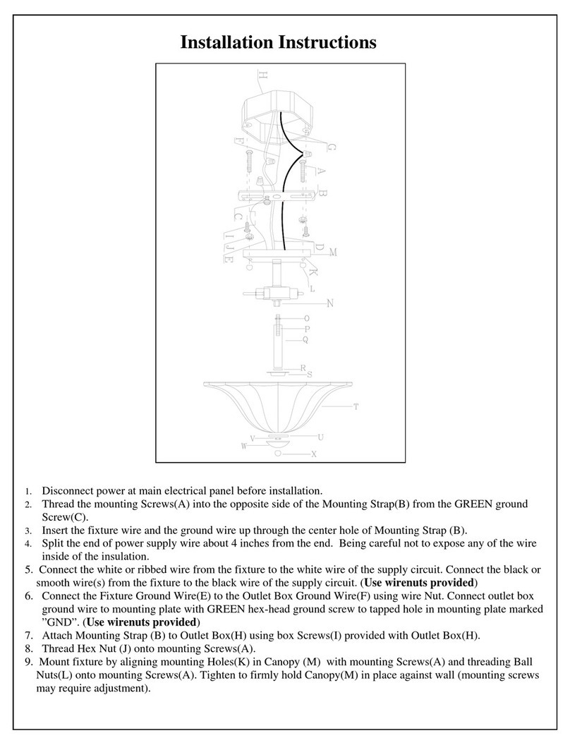 Triarch Indoor Lighting 33161 installation instructions
