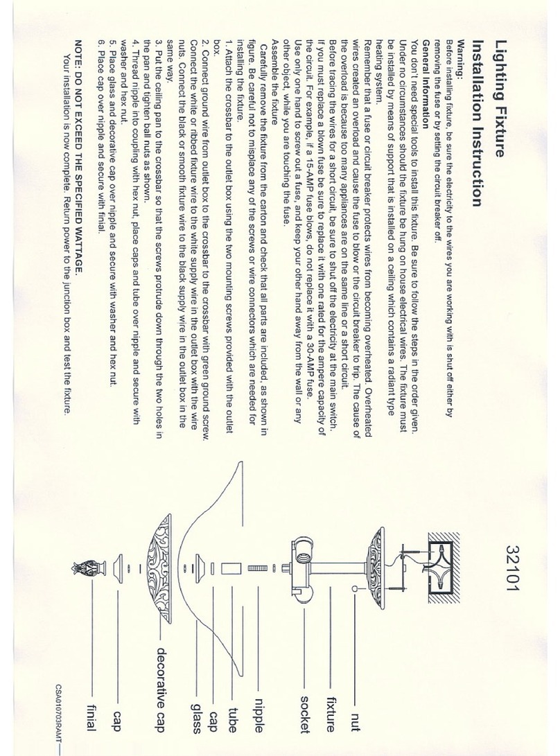 Triarch Lighting Fixture 32101 User manual