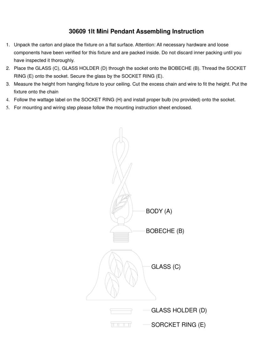 Triarch Mini Pendant 31609 1lt Assembling instructions