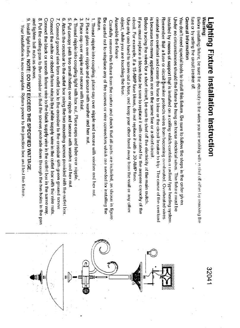 Triarch Lighting Fixture 32041 installation instructions
