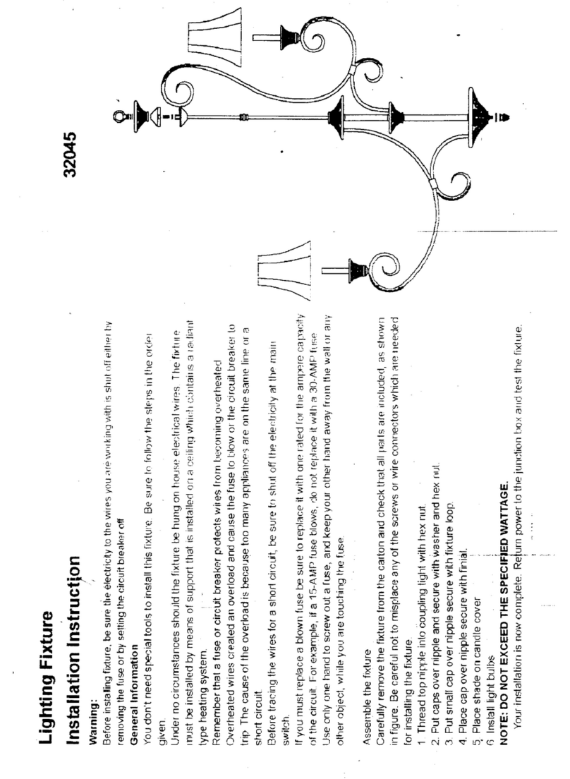 Triarch Lighting Fixture 32045 User manual