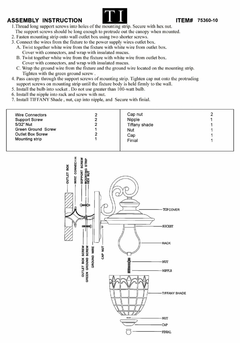 Triarch Indoor Lighting 75360-10 Assembly instructions Triarch Indoor Lighting 75360-10 Assembly instructions
