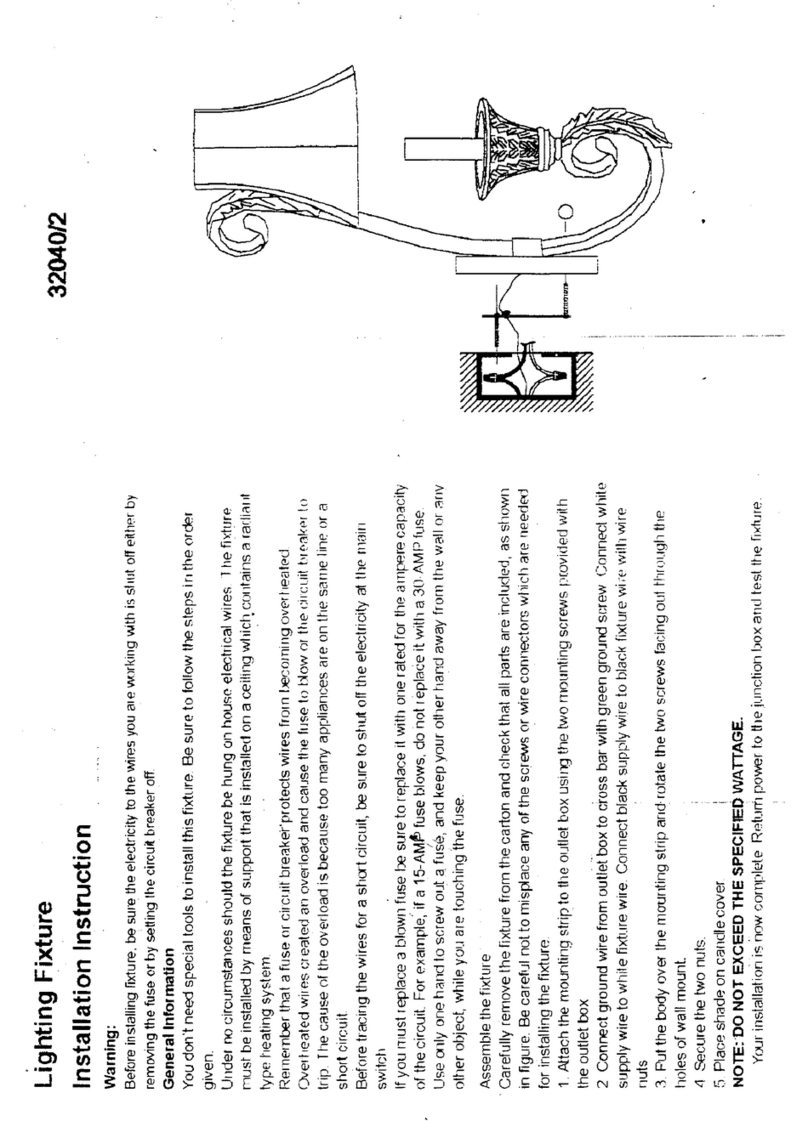 Triarch Lighting Fixture 32040/2 installation instructions