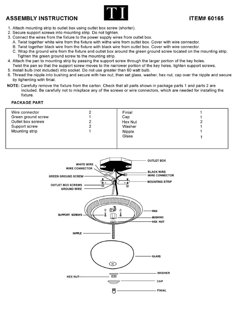 Triarch Indoor Lighting 60165 User manual