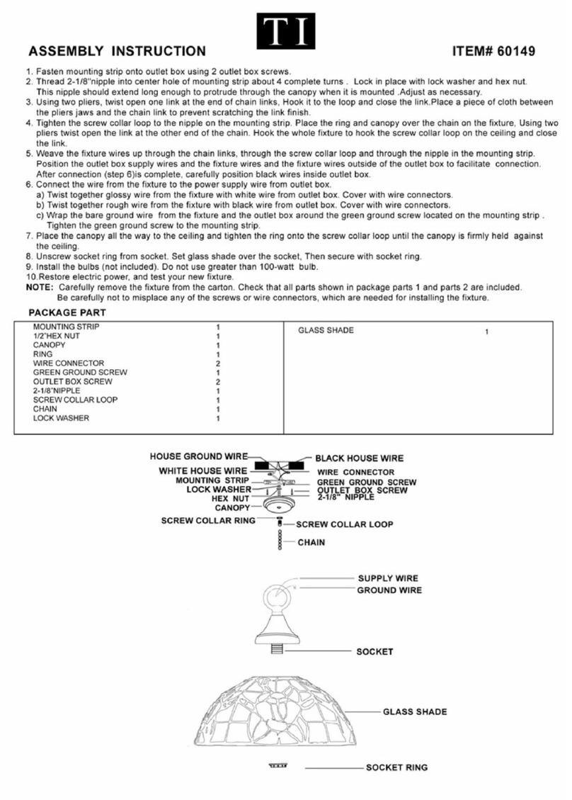 Triarch Indoor Lighting 60149 User manual Triarch Indoor Lighting 60149 User manual