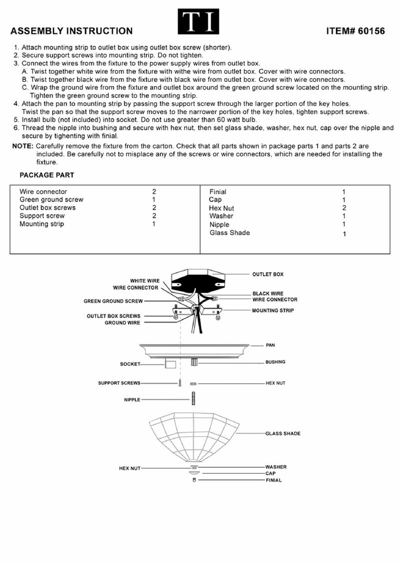 Triarch Indoor Lighting 60156 User manual Triarch Indoor Lighting 60156 User manual