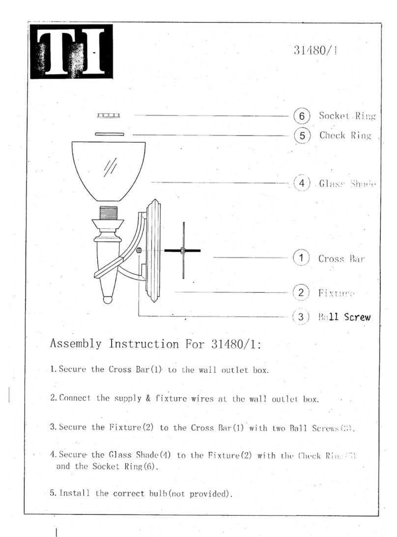 Triarch Indoor Lighting 31480/1 User manual Triarch Indoor Lighting 31480/1 User manual