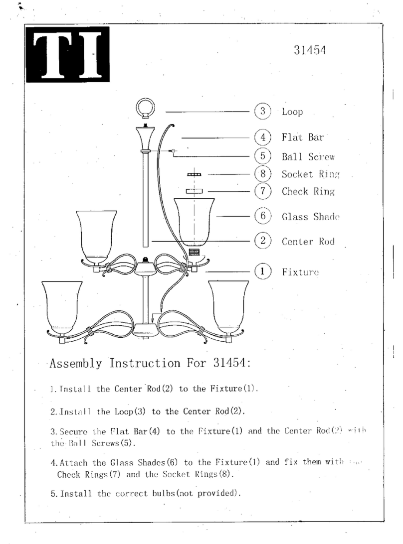 Triarch Indoor Lighting 31454 User manual Triarch Indoor Lighting 31454 User manual