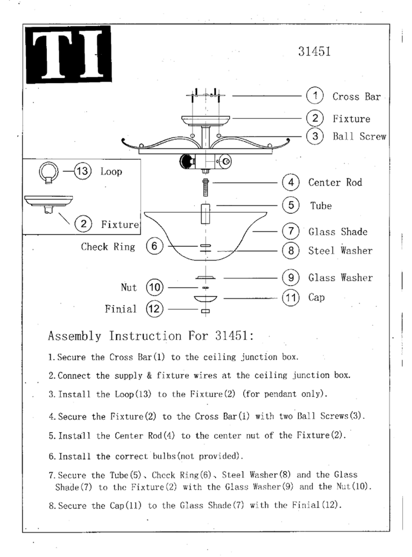 Triarch Indoor Lighting 31451 User manual Triarch Indoor Lighting 31451 User manual