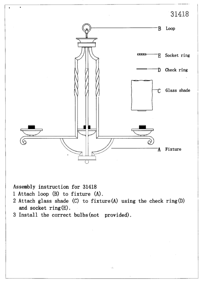 Triarch Indoor Lighting 31418 User manual Triarch Indoor Lighting 31418 User manual