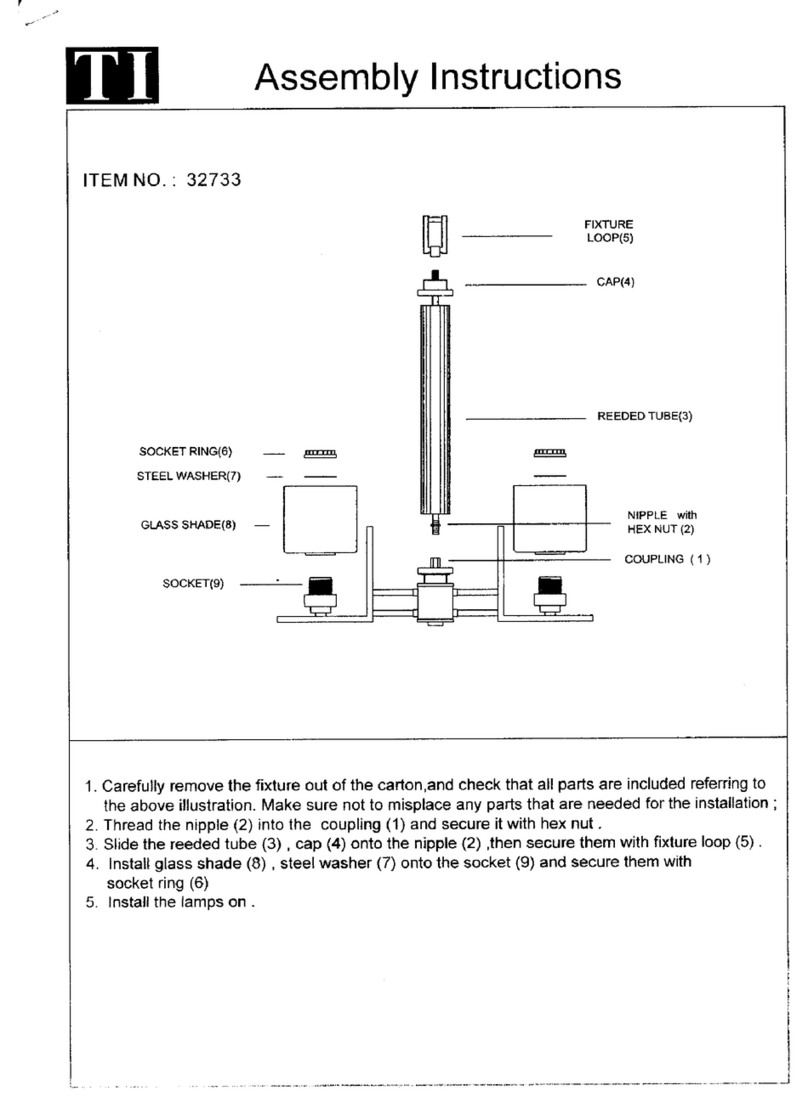 Triarch Indoor Lighting 32733 Assembly instructions
