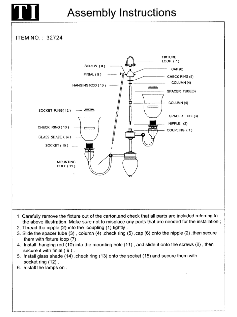 Triarch Indoor Lighting 32724 Assembly instructions