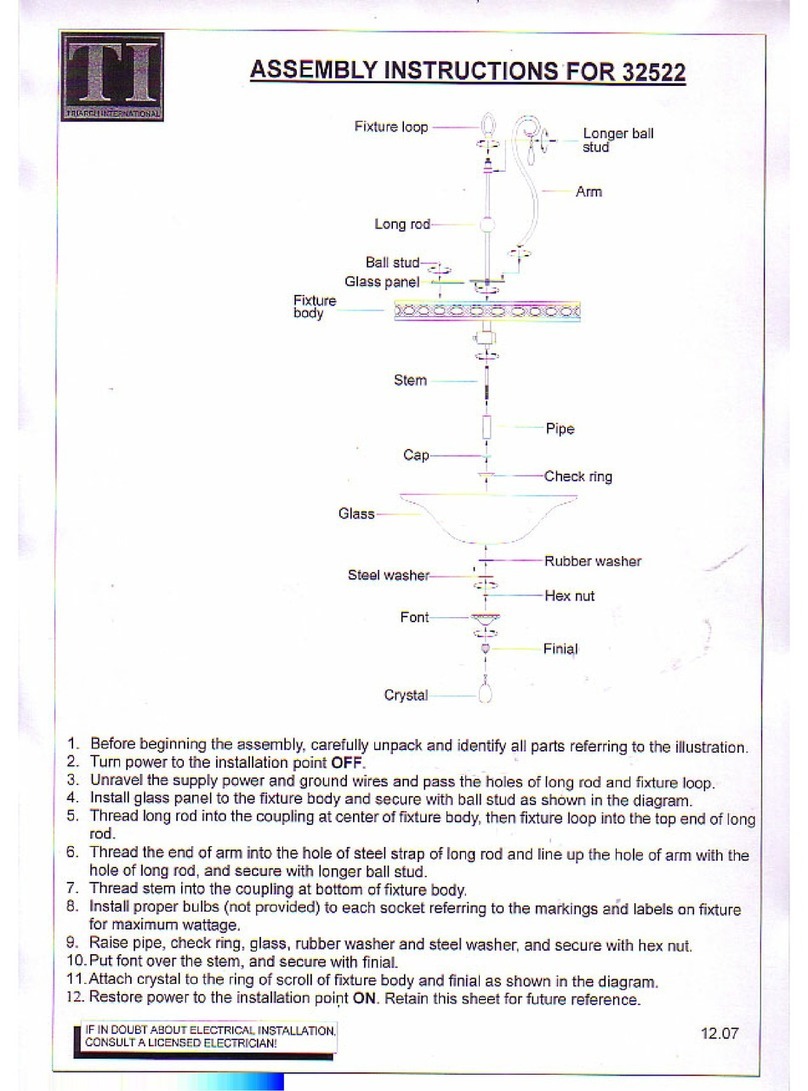 Triarch Indoor Lighting 32522 Assembly instructions