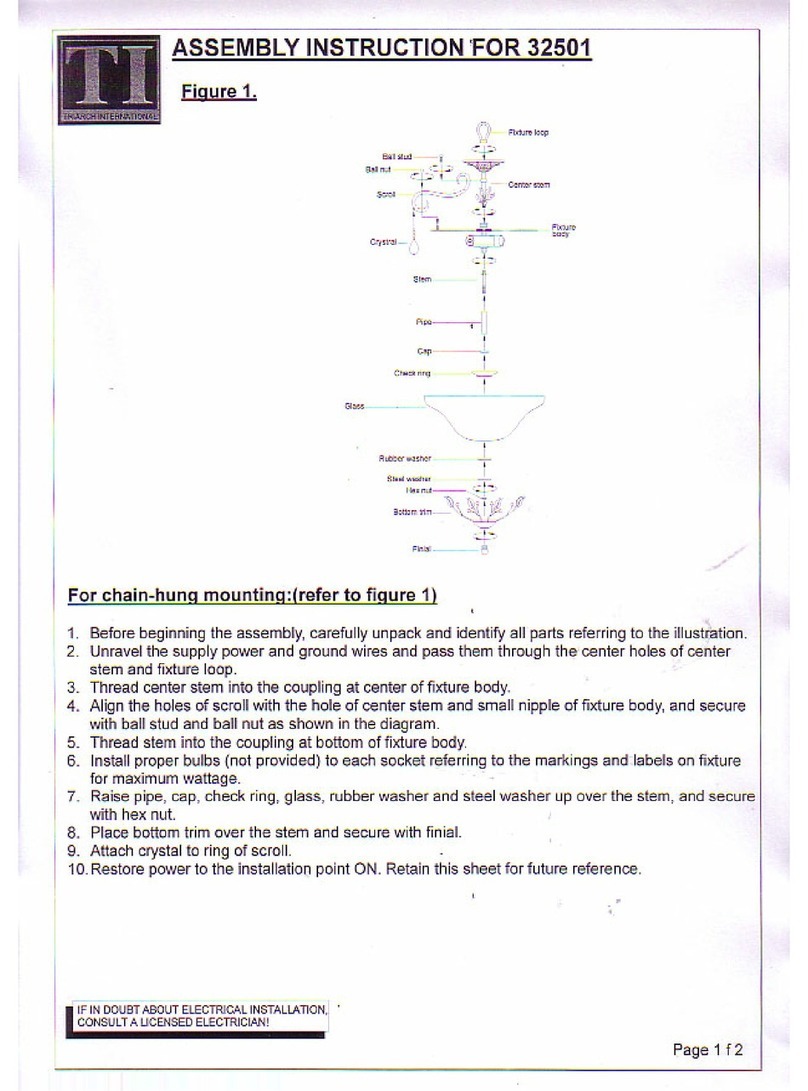 Triarch Indoor Lighting 32501 Assembly instructions Triarch Indoor Lighting 32501 Assembly instructions