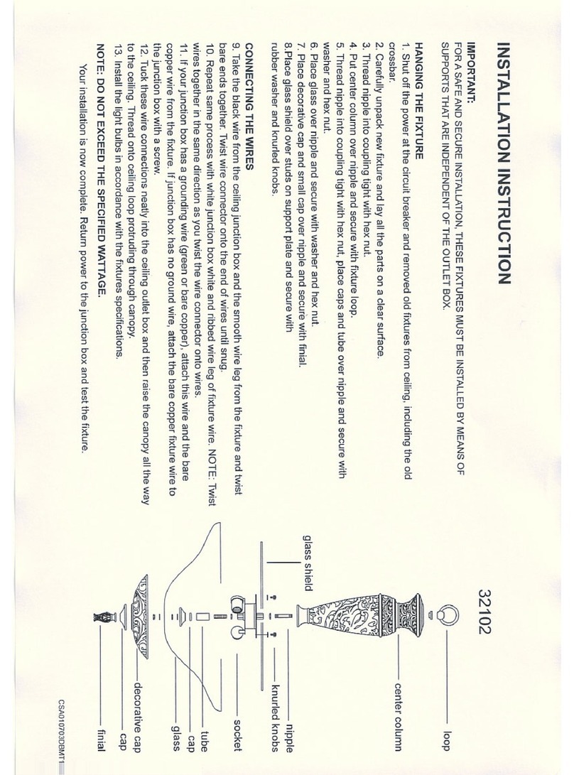 Triarch Indoor Lighting 32102 installation instructions Triarch Indoor Lighting 32102 installation instructions