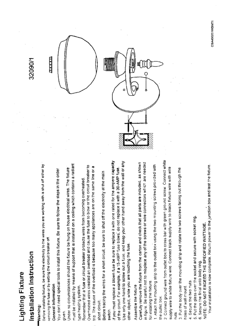 Triarch Indoor Lighting 32090/1 User manual Triarch Indoor Lighting 32090/1 User manual