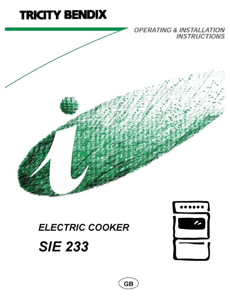 Tricity Bendix SIE 233 Operating & installation instruction