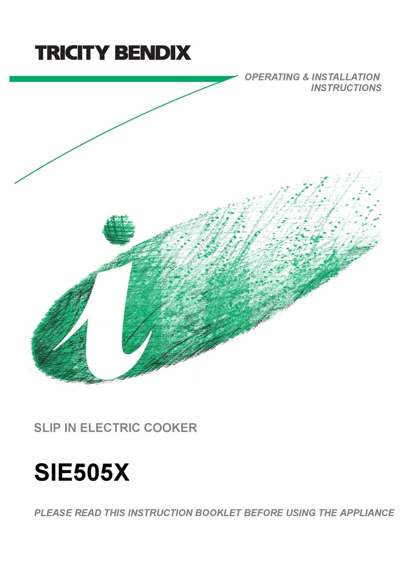 Tricity Bendix SIE505X Specification sheet
