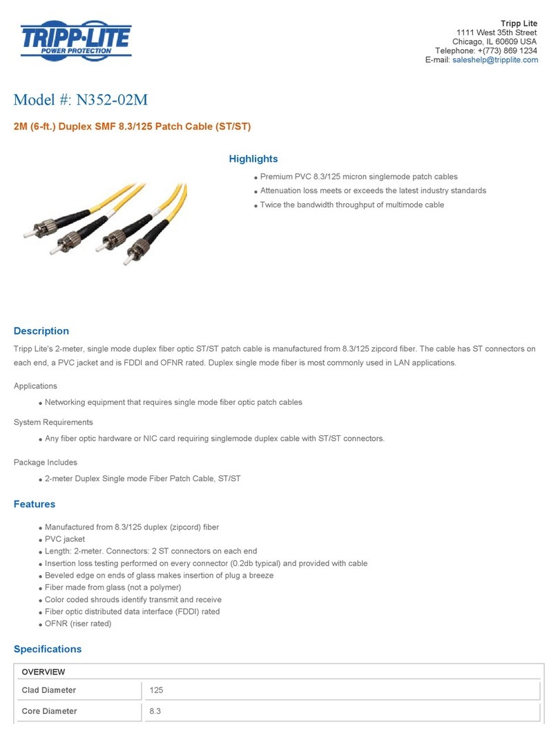 Tripp Lite N352-02M Specification sheet Tripp Lite N352-02M Specification sheet
