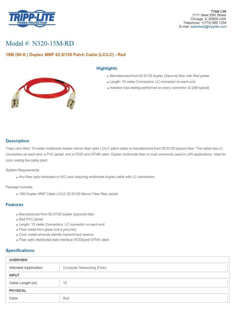 Tripp Lite N320-15M-RD Specification sheet