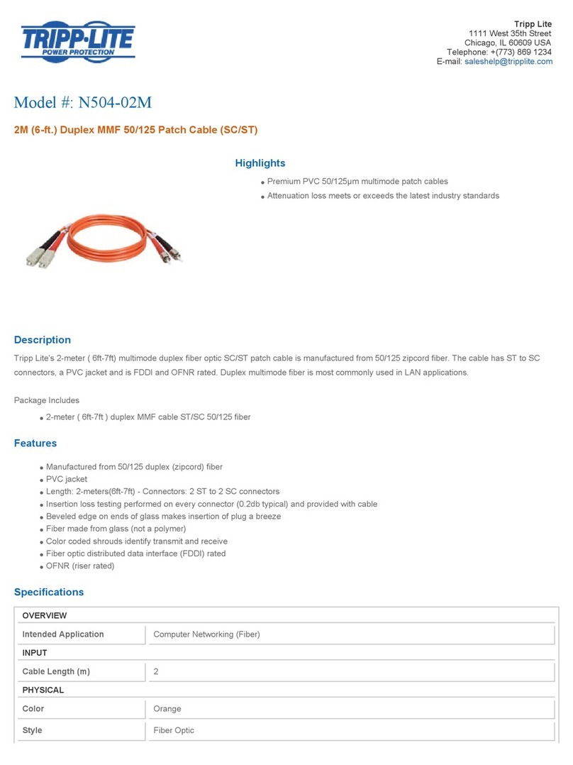 Tripp Lite N504-02M Specification sheet Tripp Lite N504-02M Specification sheet