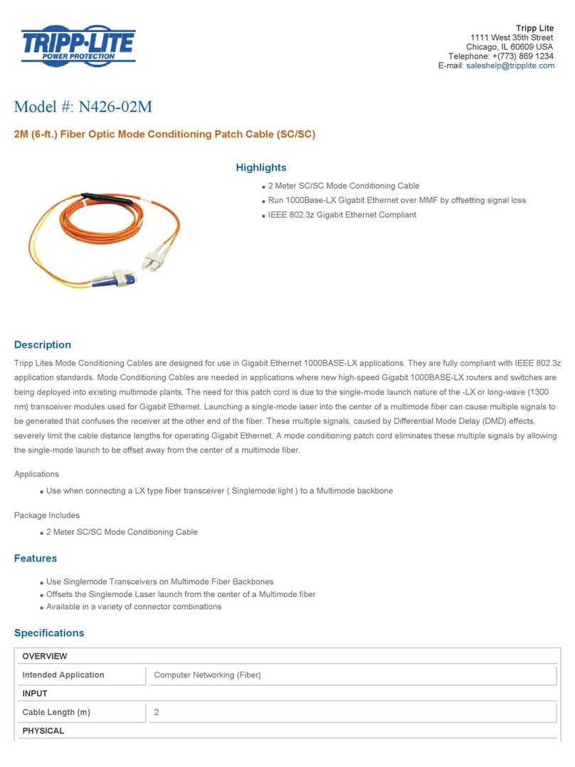 Tripp Lite N426-02M Specification sheet