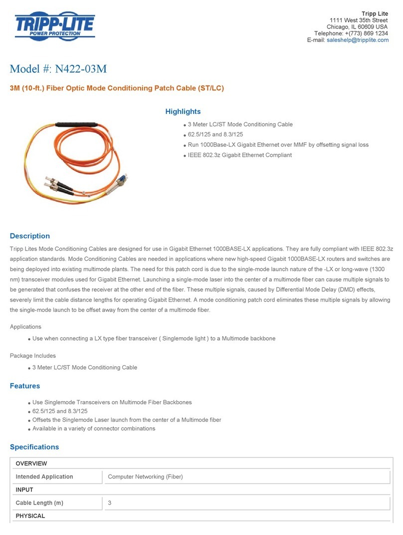 Tripp Lite N422-03M Specification sheet