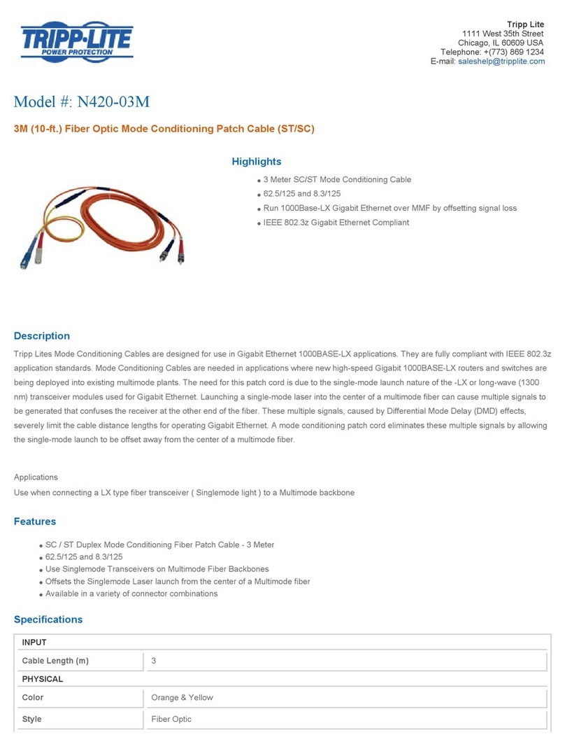 Tripp Lite N420-03M User manual Tripp Lite N420-03M User manual