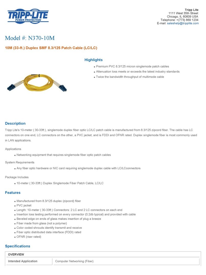 Tripp Lite N370-10M Specification sheet