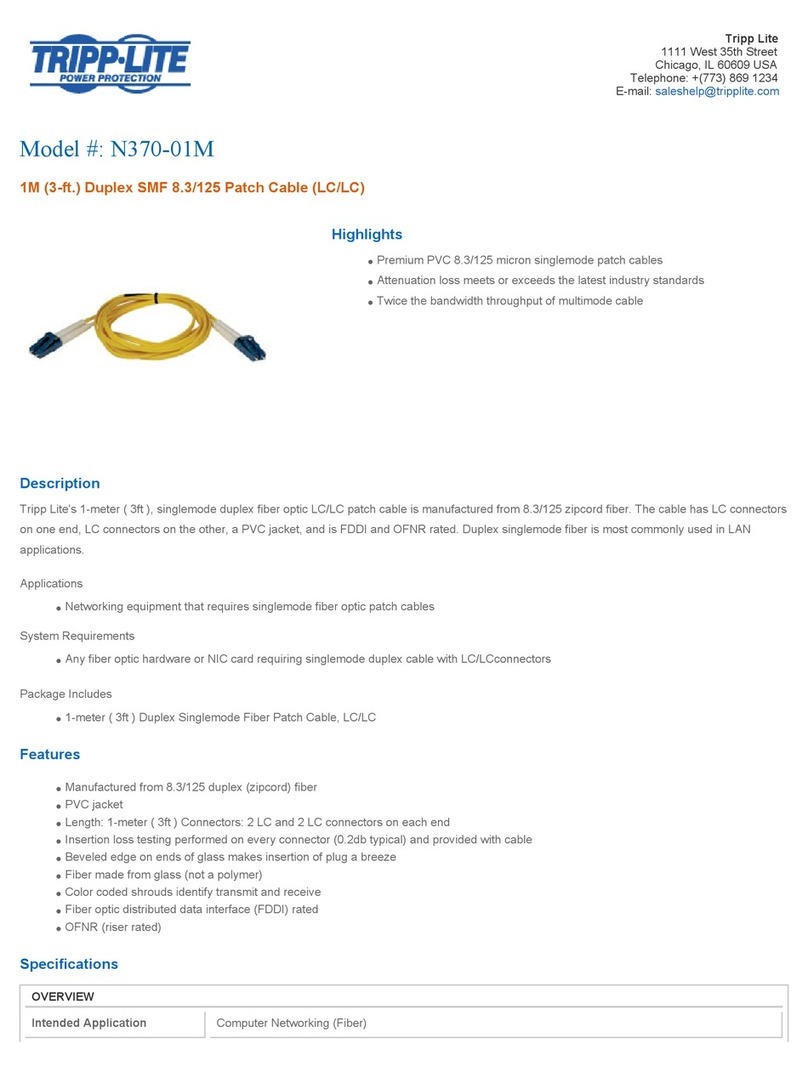 Tripp Lite N370-01M Specification sheet