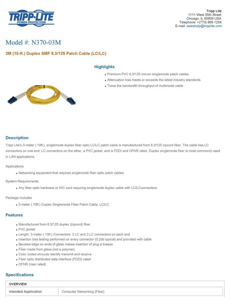 Tripp Lite N370-03M Specification sheet