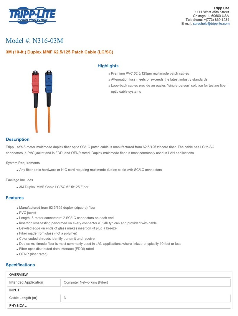 Tripp Lite N316-03M Specification sheet