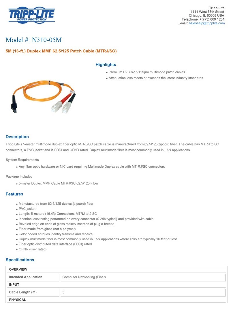 Tripp Lite N310-05M User manual Tripp Lite N310-05M User manual