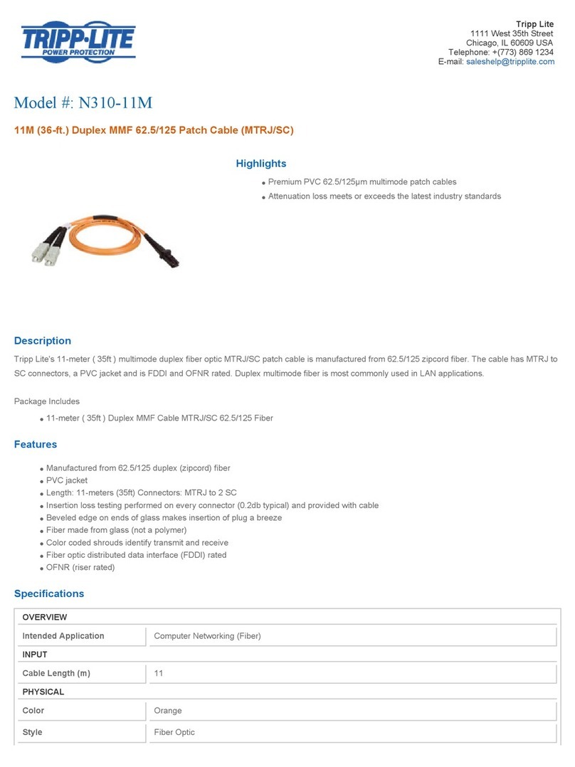 Tripp Lite N310-11M Specification sheet