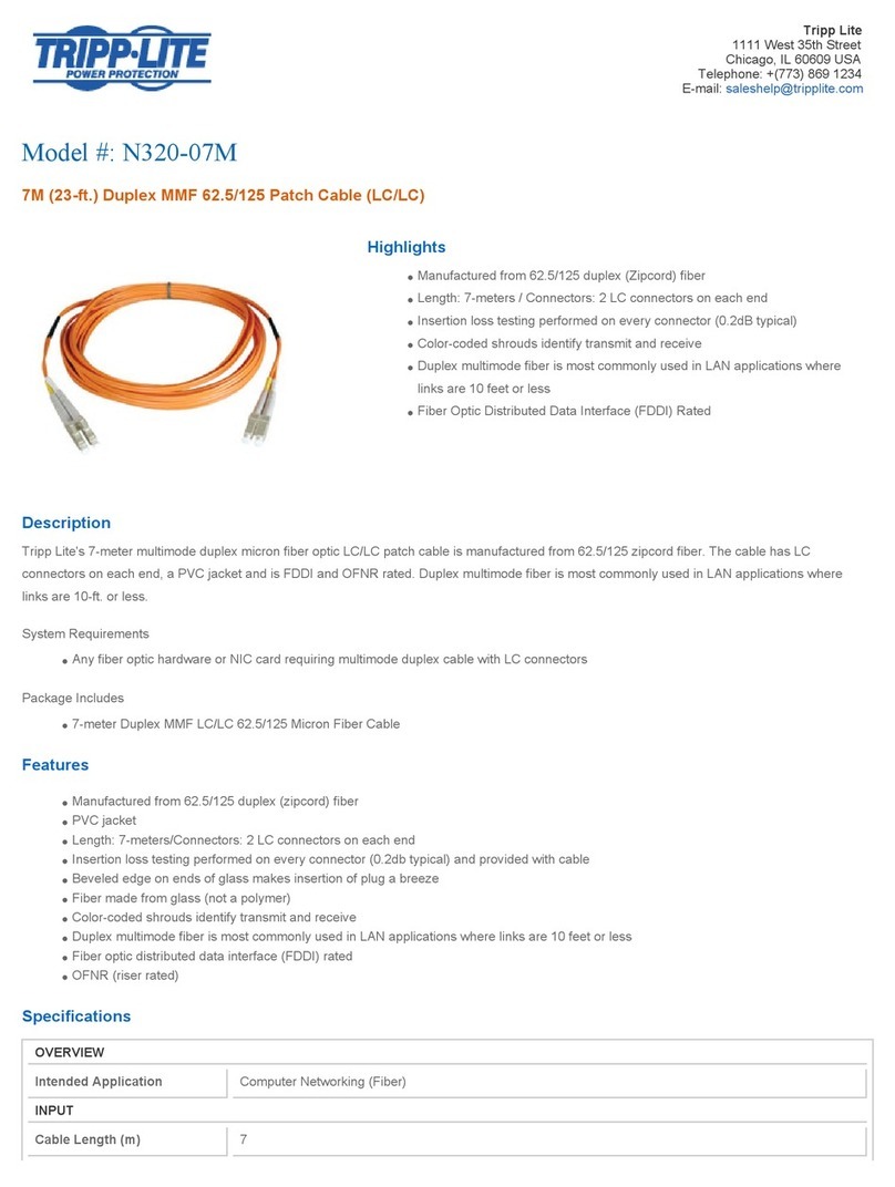 Tripp Lite N320-07M Specification sheet