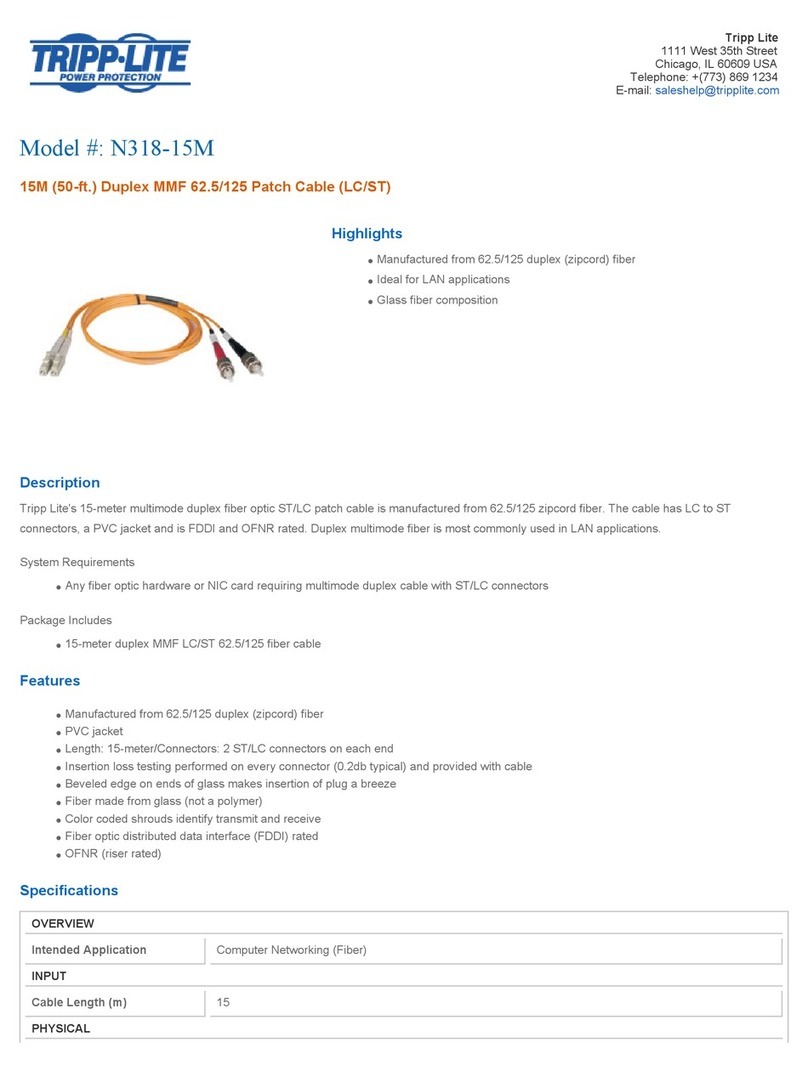 Tripp Lite N318-15M Specification sheet