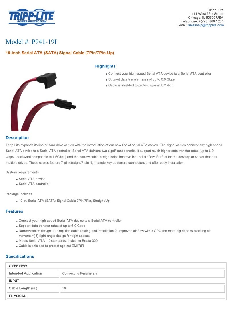 Tripp Lite P941-19I Specification sheet Tripp Lite P941-19I Specification sheet