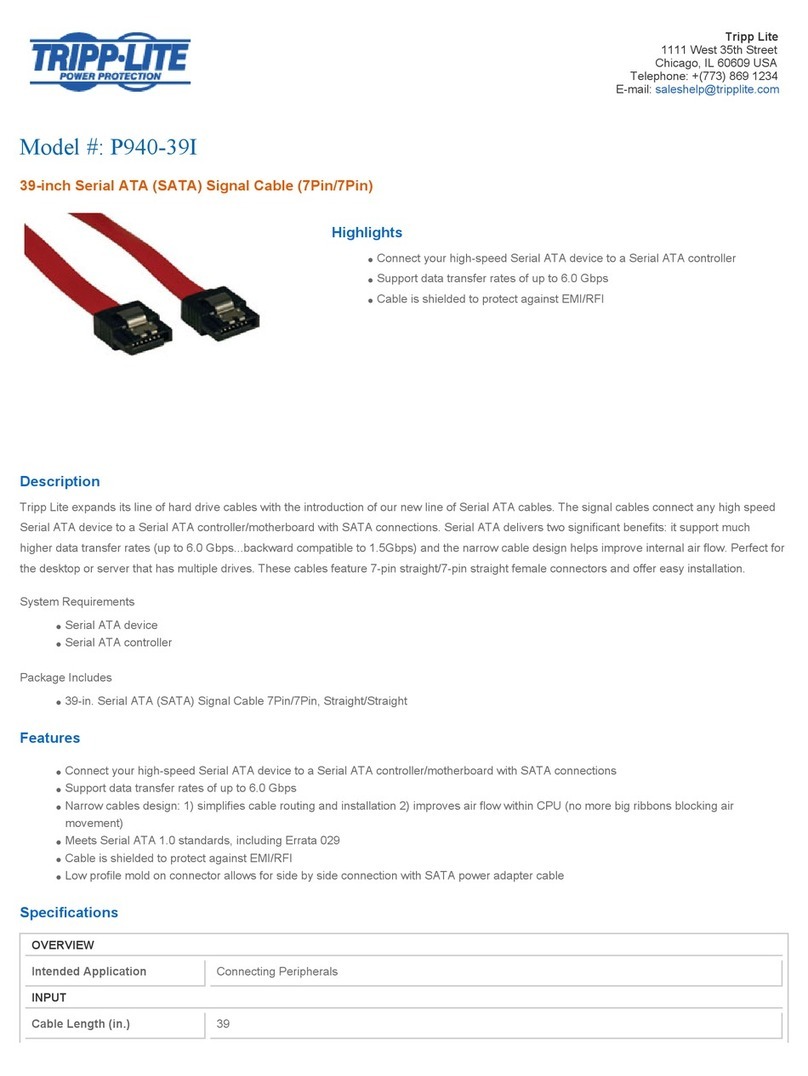 Tripp Lite P940-19I Specification sheet Tripp Lite P940-19I Specification sheet