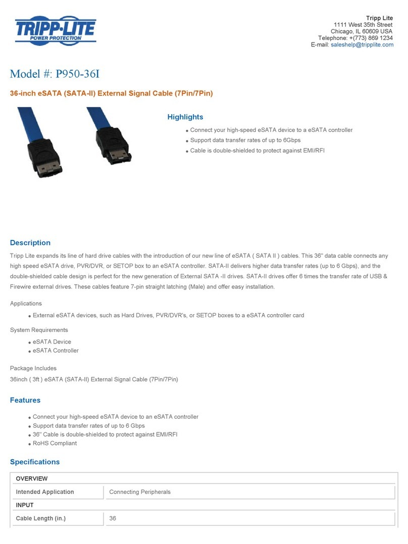 Tripp Lite P950-18I Specification sheet