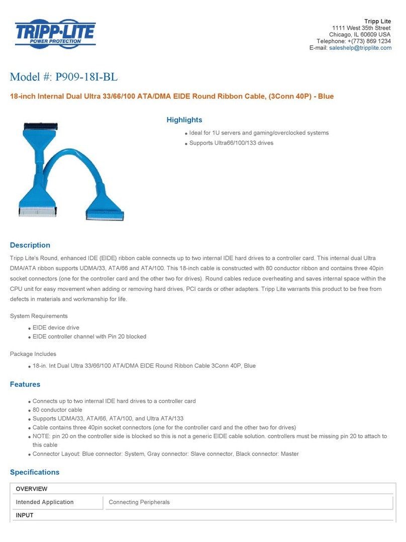 Tripp Lite P909-18I-BL Specification sheet