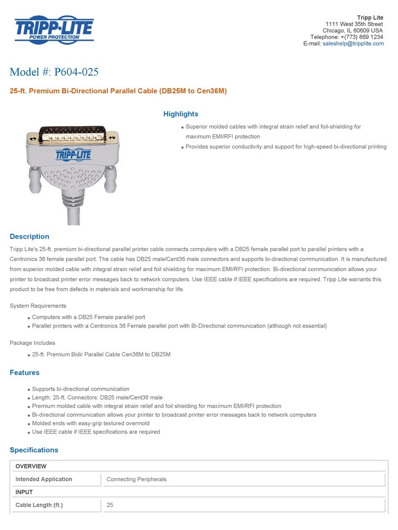Tripp Lite P604-010 Specification sheet