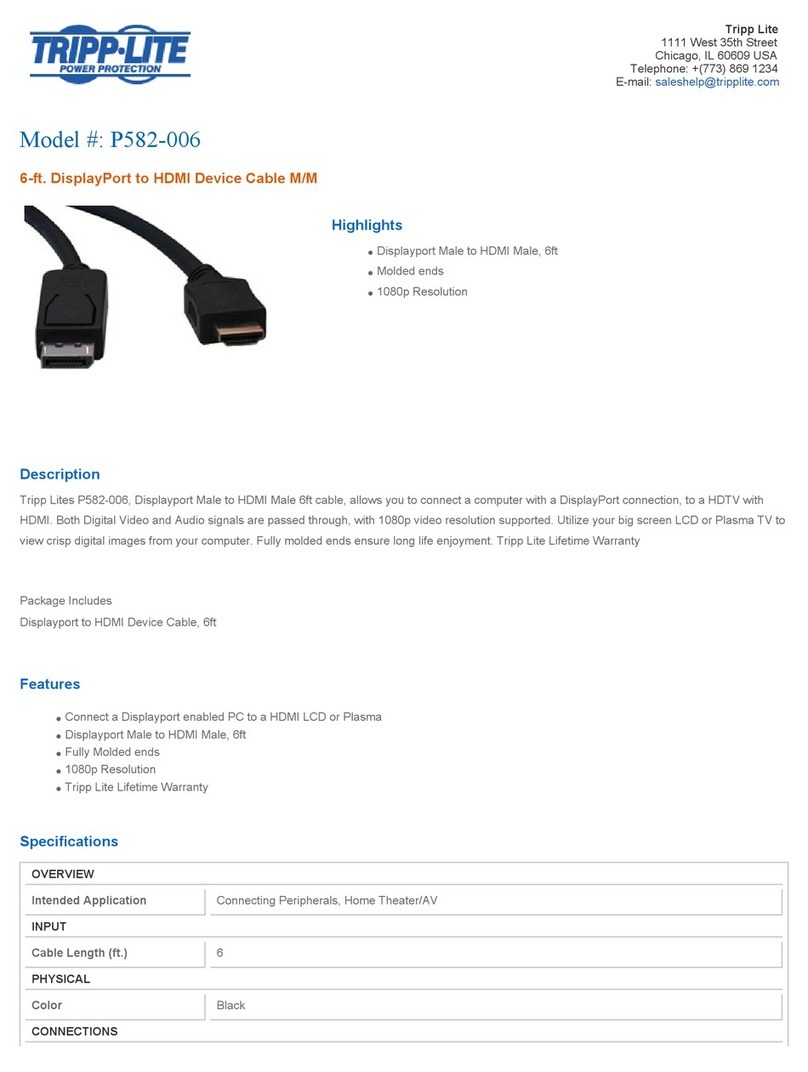Tripp Lite P582-006 Specification sheet