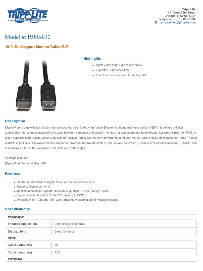 Tripp Lite P580-010 Specification sheet Tripp Lite P580-010 Specification sheet