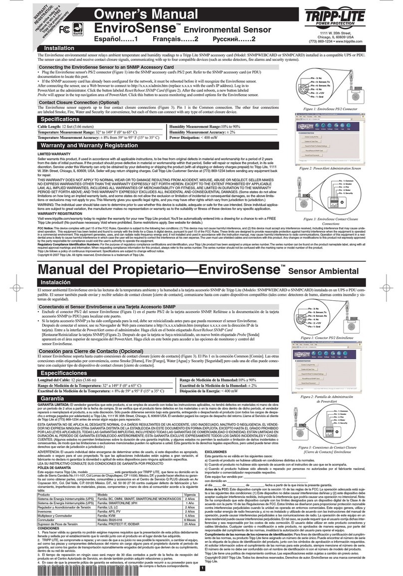 Tripp Lite SNMPWEBCARD User manual