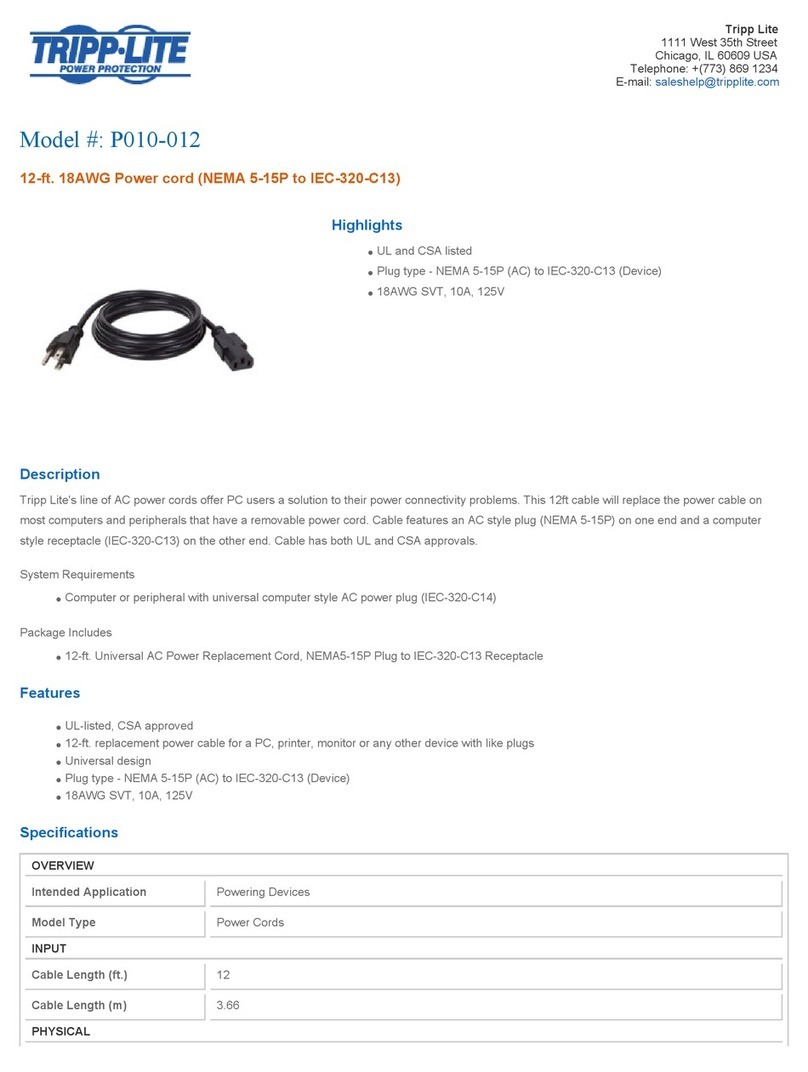 Tripp Lite P010-012 User manual Tripp Lite P010-012 User manual
