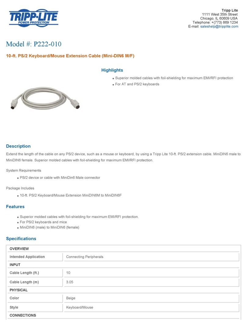 Tripp Lite P222-010 Specification sheet Tripp Lite P222-010 Specification sheet
